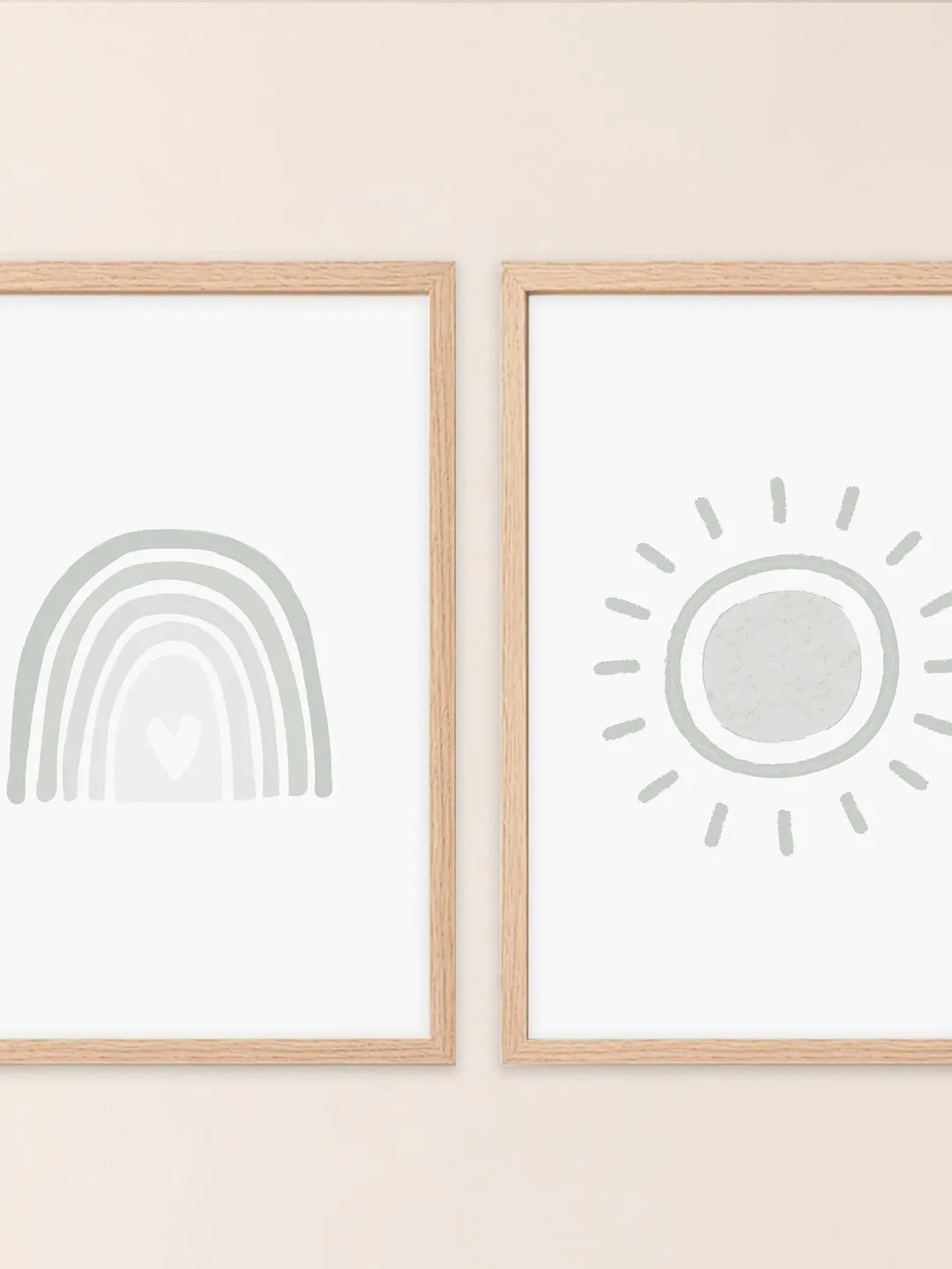Sun Rainbow Printable Wall Art Prints Boho Nursery Decor Nursery Wall Art Prints Set Of 2 Pastel Rainbow Baby Scandi Wall Art Printable