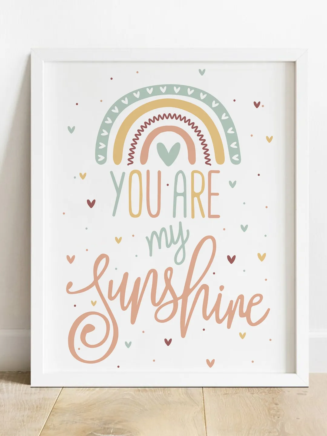 You Are My Sunshine Printable Wall Art Playroom Wall Decor Baby Nursery Wall Art Quotes Decor Modern Boho Rainbow Wall Art Print Digital
