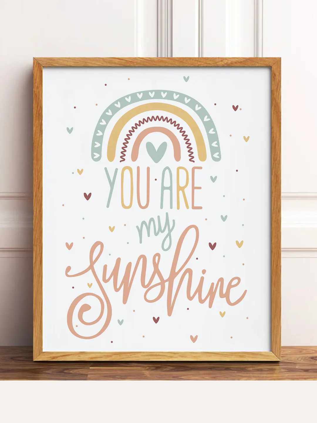 You Are My Sunshine Wall Art Print Nursery Shelf Decor Printable Poster Digital Rainbow Boho Song Lyrics Wall Art Baby Bedroom Wall Decor