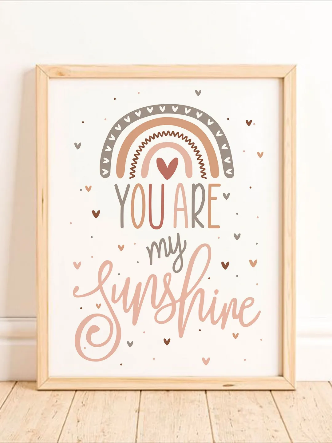 You Are My Sunshine Wall Art Print Boho Girl Nursery Baby Toddler Room Wall Design Playroom Decor Printable Design Instant Digital Download