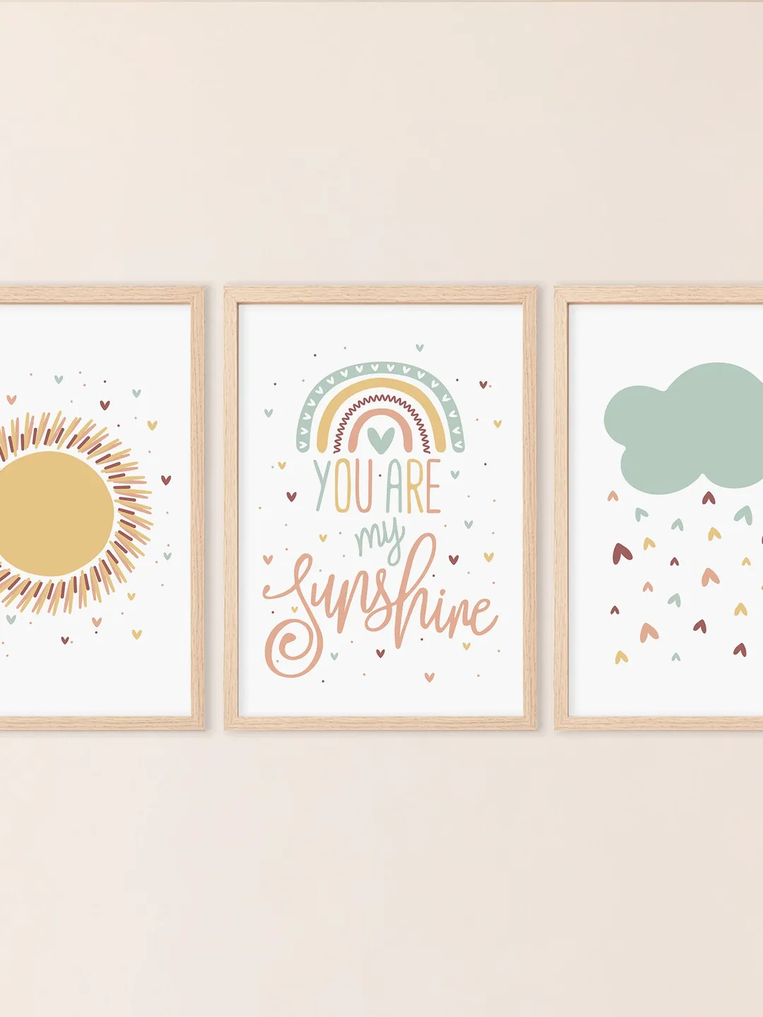 Printable Wall Art Prints Nursery Decor Printable Art Nursery Wall Art You Are My Sunshine Pastel Rainbow Baby Downloadable Prints Set Of 3
