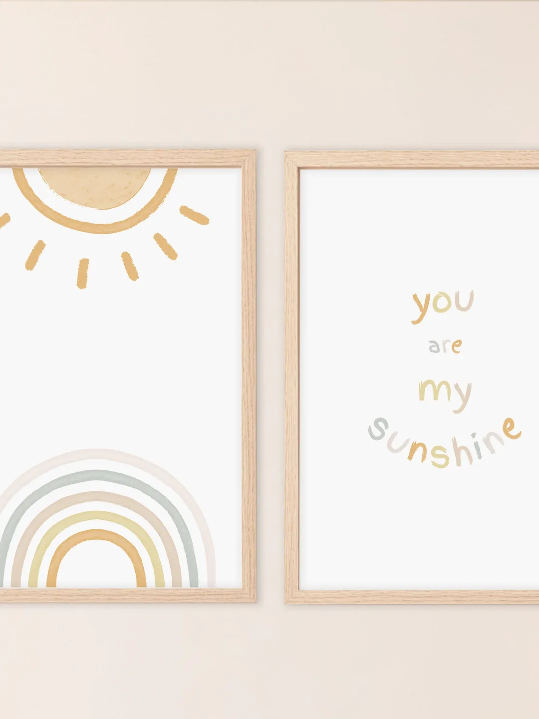 Printable Wall Art Nursery Decor Boho Art Prints You Are My Sunshine Wall Art Nursery Prints Set Of 2 Bedroom Digital Download