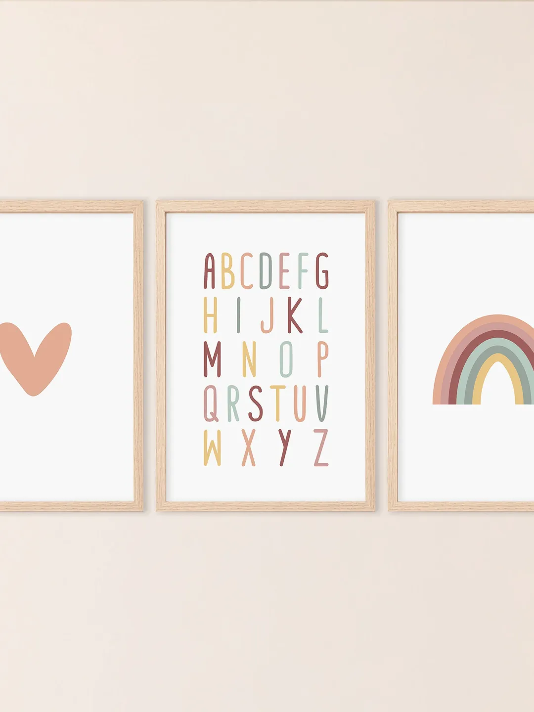 Rainbow Heart Boho Nursery Printable Wall Art - Kids Printable Poster ...