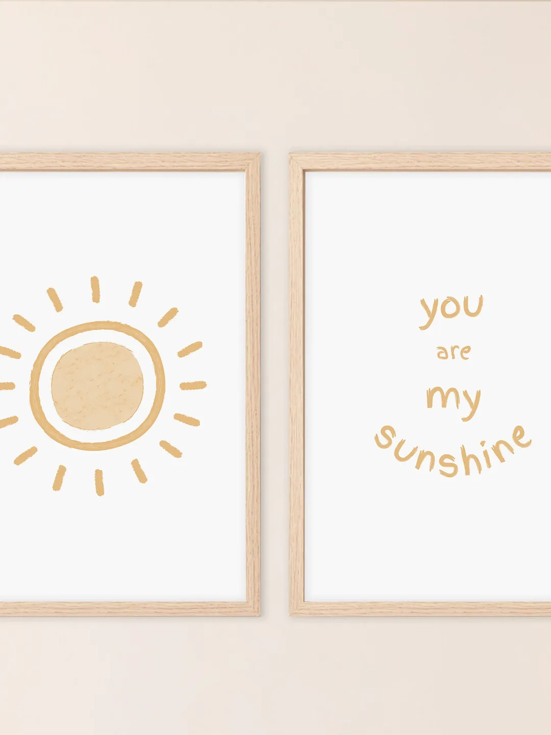 Pastel Wall Art Prints Set Of 2 You Are My Sunshine Wall Art Nursery Printable Wall Art Scandi Nursery Decor Digital Download