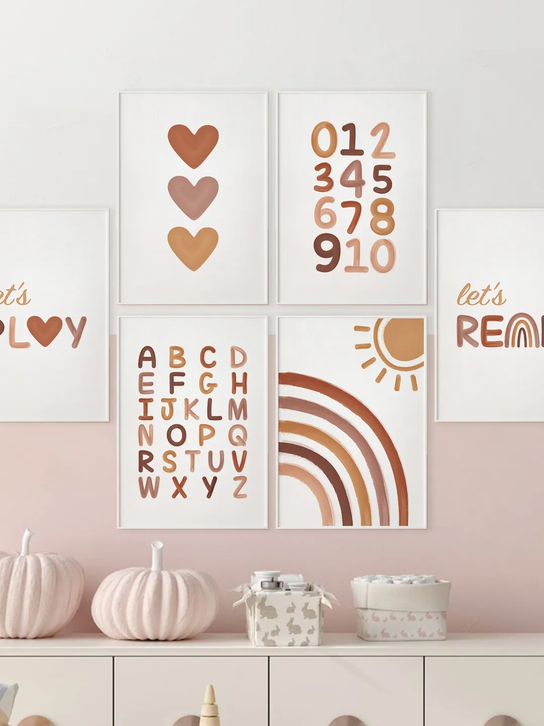 Abc 123 Boho Teacher Decor Boho Rainbow Classroom Decor Let's Play Let ...
