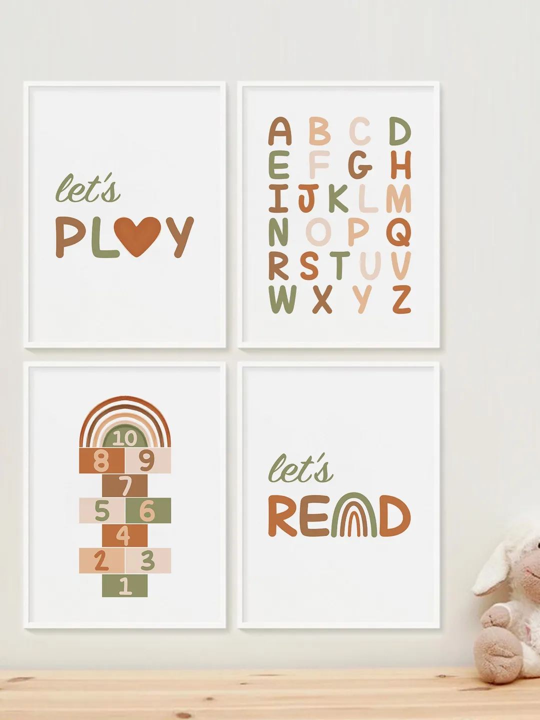 Boho Alphabet Playroom Wall Decor Play Read Motivational Sign Printable ...