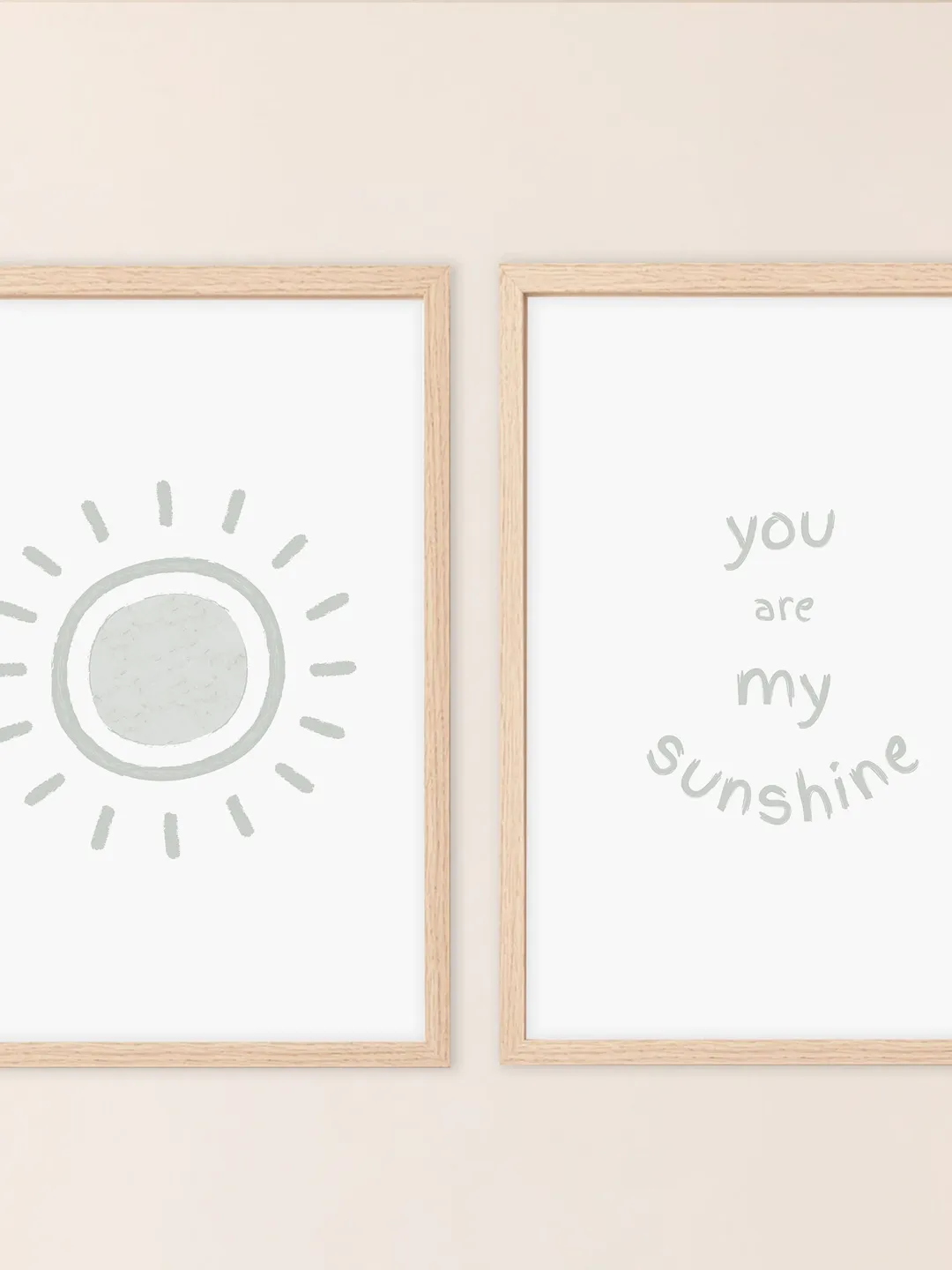 Pastel Blue Wall Art Prints Set Of 2 You Are My Sunshine Wall Art Nursery Printable Wall Art Scandi Nursery Decor Digital Download