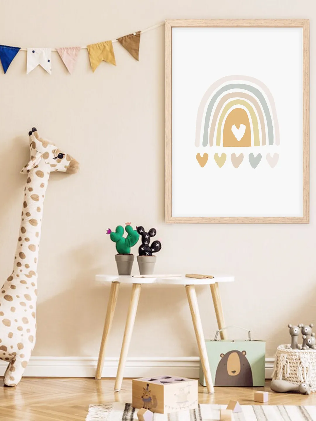Rainbow Heart Boho Nursery Printable Wall Art - Kids Printable Poster ...