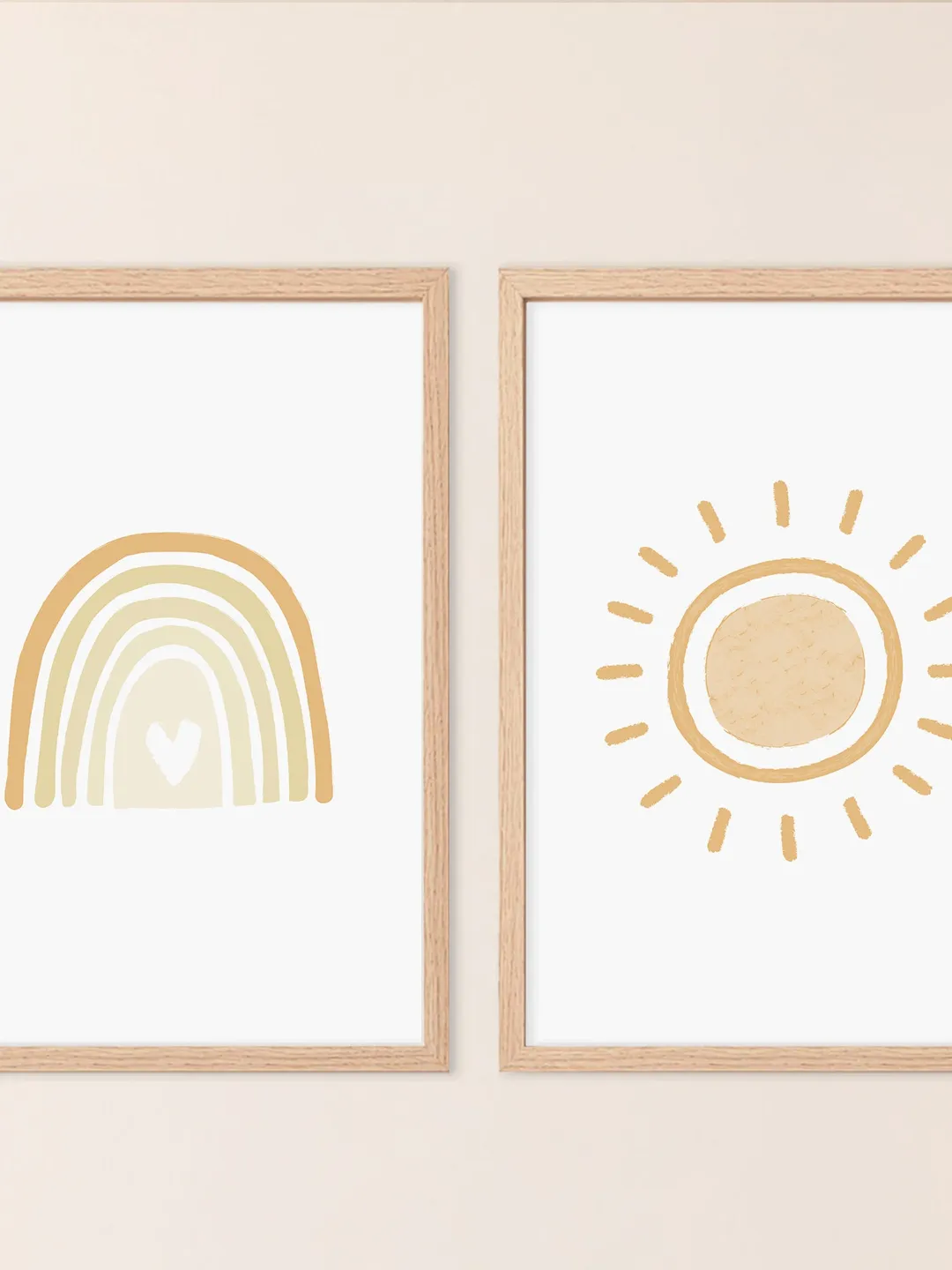 Sun Rainbow Boho Wall Art Printable Art Prints Set Of 2 Nursery Decor For Bedroom Poster Print Scandinavian Decor Digital Download