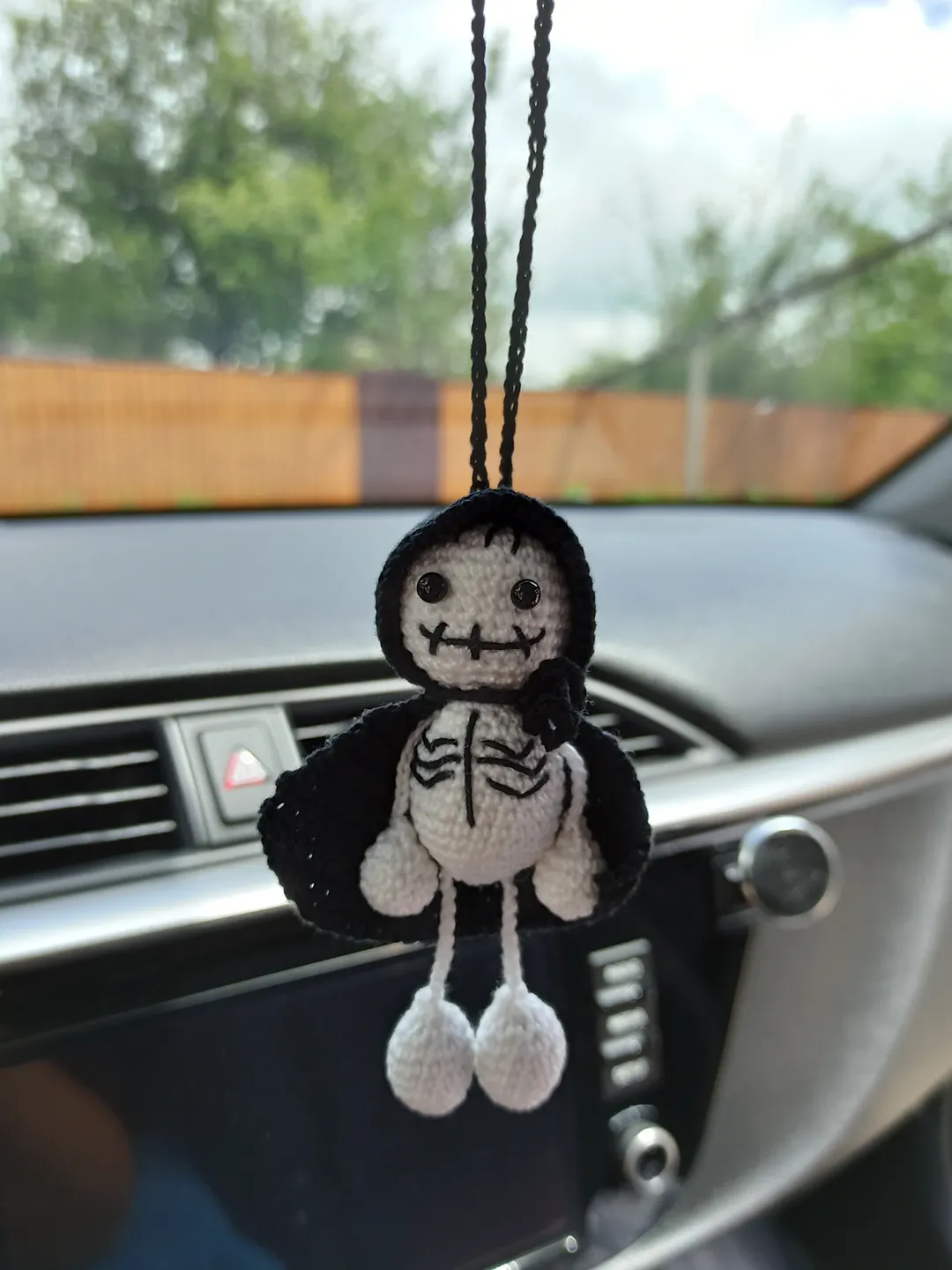 crochet car accessories doll skeleton, Halloween decorations for car