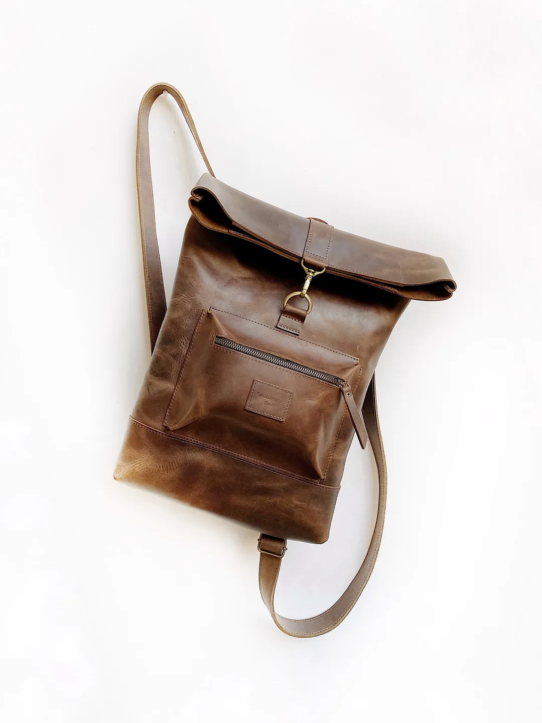 Rolltop rucksack damen, Roll top backpack women, laptop backpack, Leather backpack