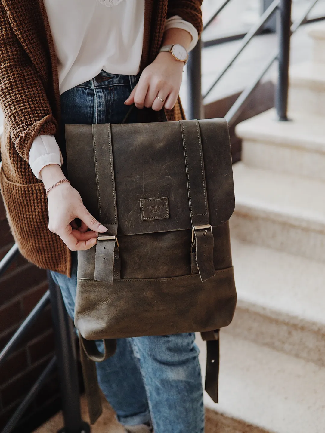 Rucksack damen, Mini backpack, Laptop backpack, Minimalist backpack Women, Leather backpack men, City backpack