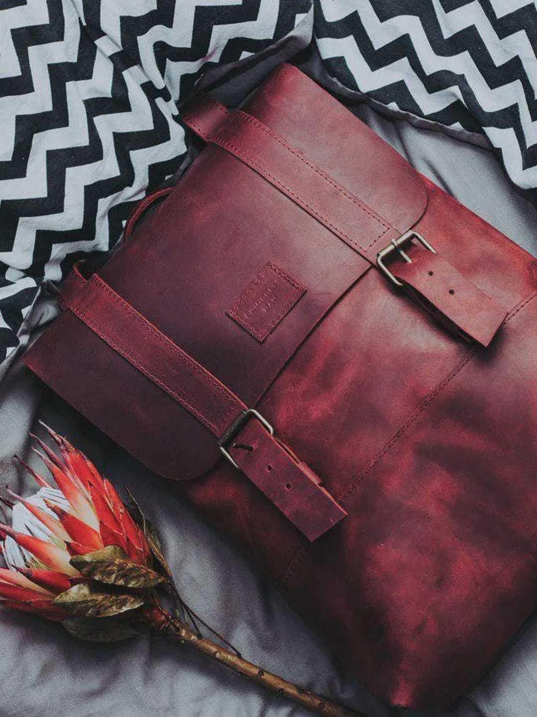 Crimson Backpack Brown Backpack City Backpack Women Minimalist Leather Rucksack Gifts for Her Laptop Backpack Handmade Leather City Rucksack