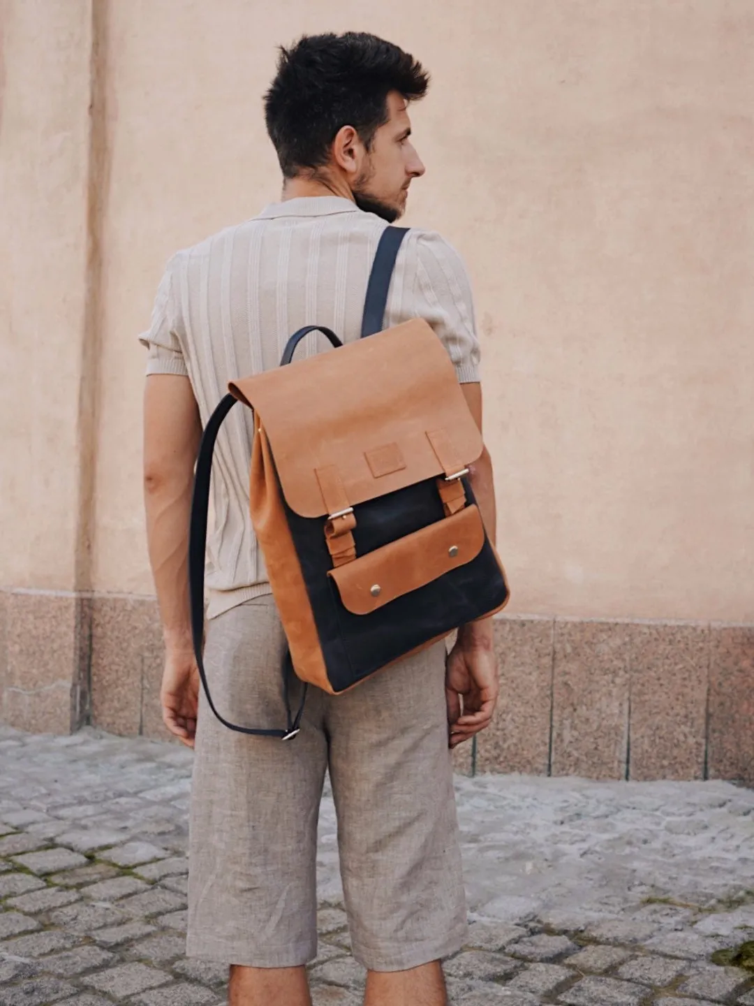 Waxed Leather Backpack Large size Backpack Rucksack Laptop Backpack Travel Backpack Unisex School Backpacking Gift for Him Gift for Men’s