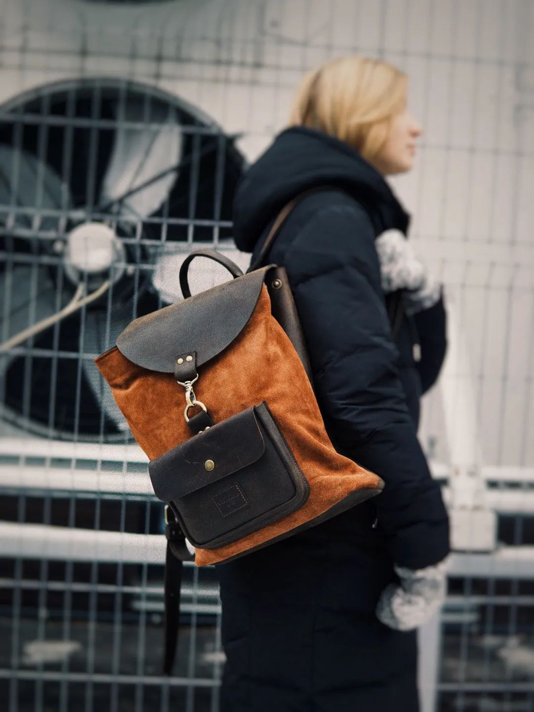 Leather backpack, leather rucksack damen, laptop backpack women