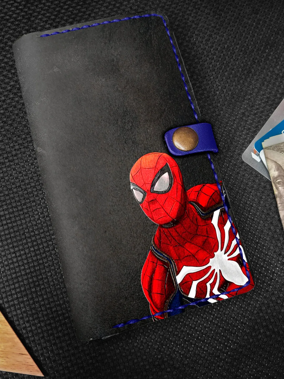 Spiderman Leather iPhone case, Marvel iPhone case, Phone wallets, Personalized Embossed iPhone Wallet Case 7 8 X XR XS 11 12 13 Pro Max