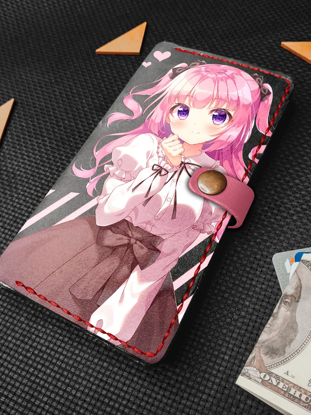 Leather Hand Painted Embossed Anime iPhone Case