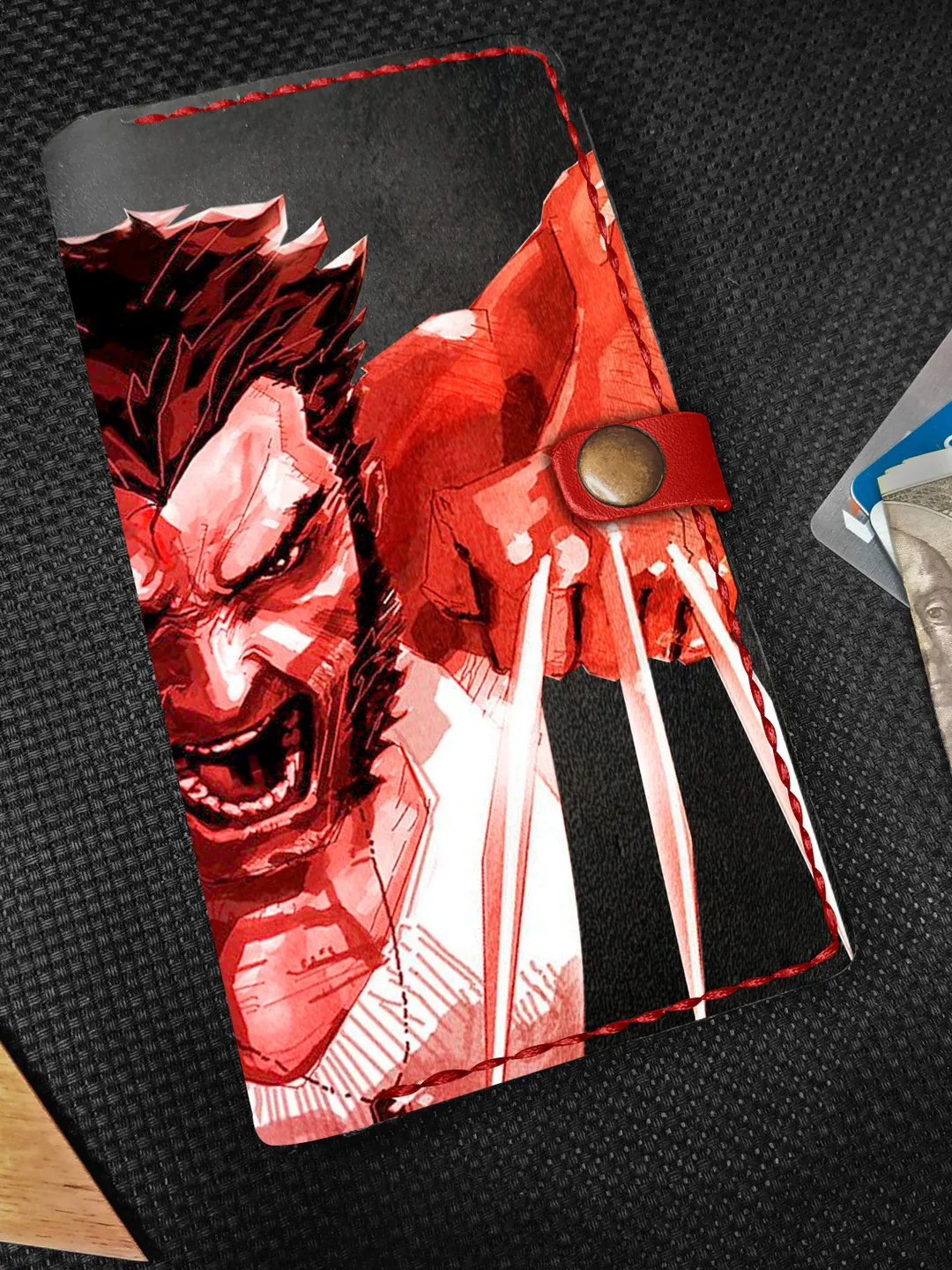 Leather iPhone Wallet Case, Personalized Strap Card Slot Embossed Leather Wallet Case, Custom iPhone Case 7 8 X XR SE XS 11 12 mini Pro Max