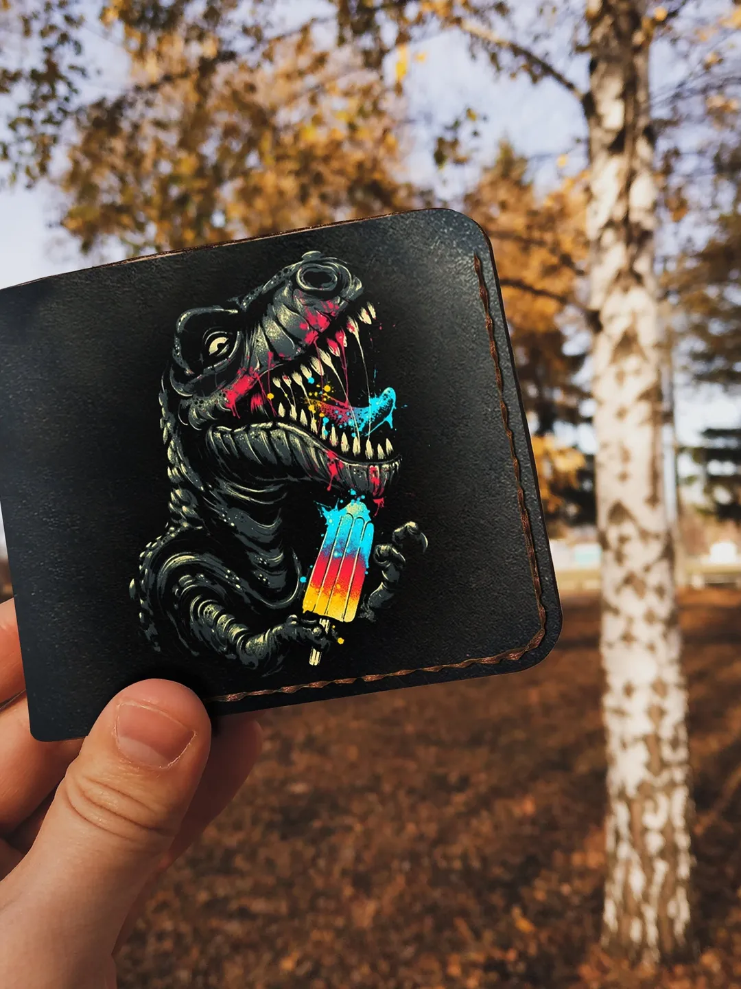 Portefeuille Enfant Dinosaure - Porte Monnaie Garçon Avec Lanière, 3 Compartiments Et Porte-clés, Idéal Pour L'école - 5