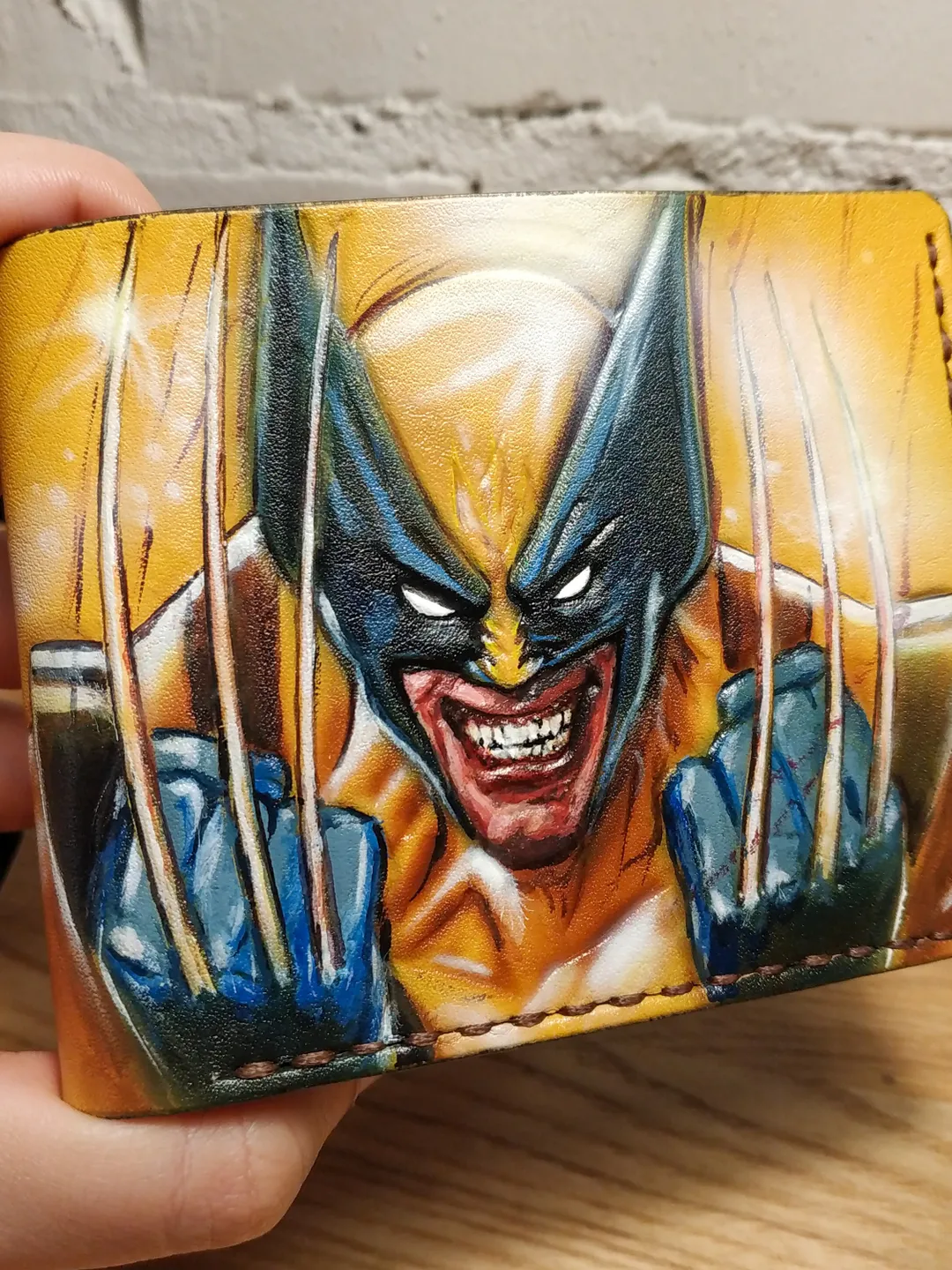 WOLVERINE Leather Wallet mens, Marvel Wallet, Personalized Embossing Custom Wallet, Wolverine Gift, X-Men, Logan, leather wallet bifold