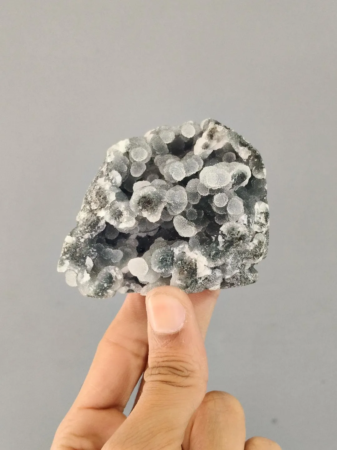 Botryoidal Radial Quartz Natural Grey Botryoidal Chalcedony | Chalcedony Quartz Geode, (232gm)