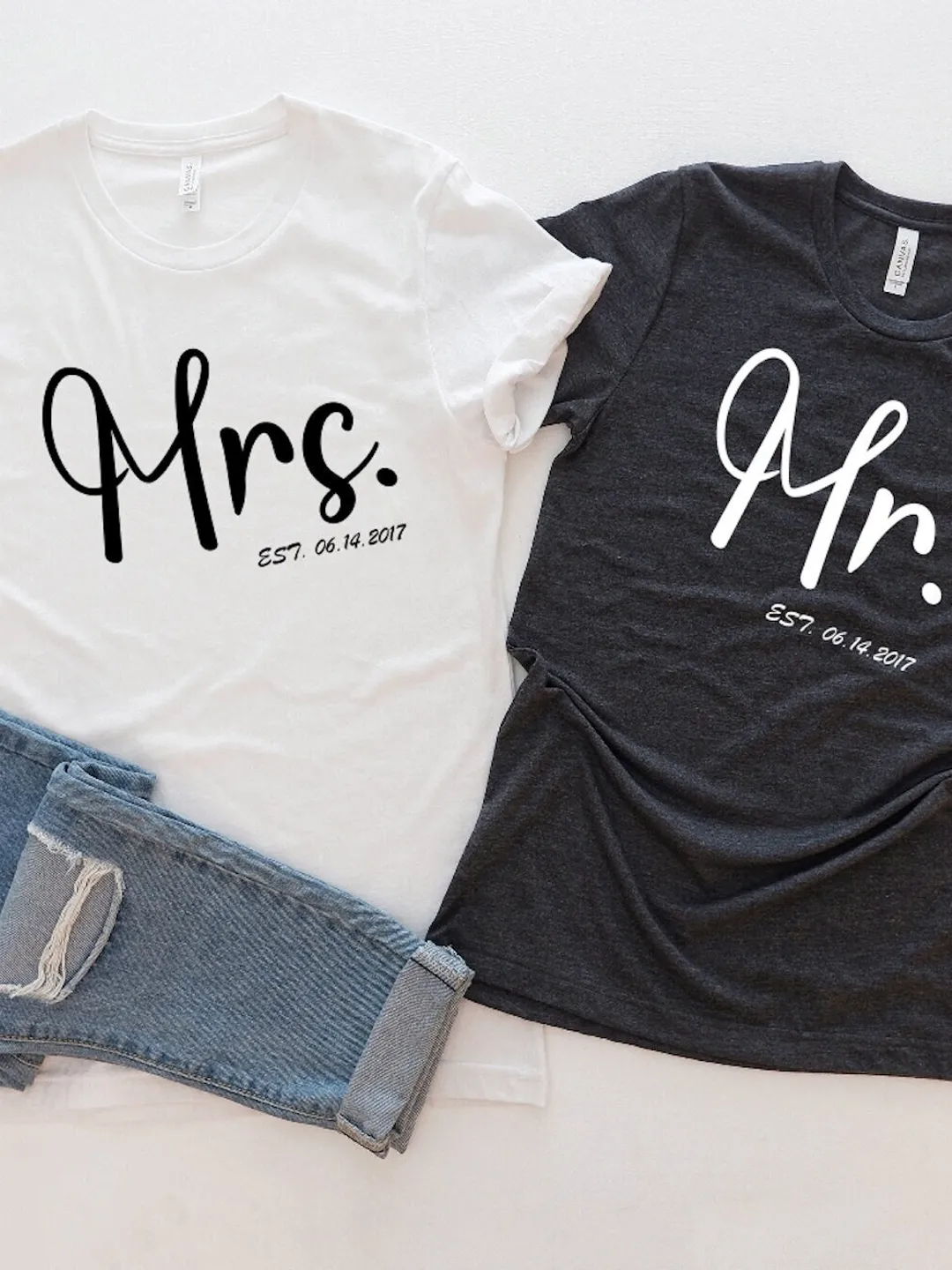 Custom Mr and Mrs Shirt - Relaxed Fit Just Married Tee