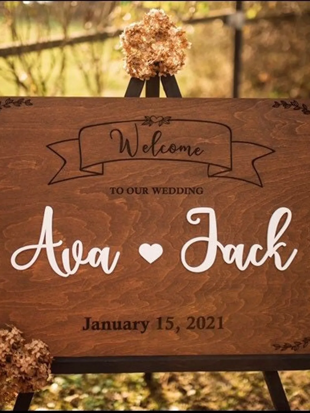 Welcome to wedding, wooden ceremony sign, personalized rustic wedding, custom reception sign