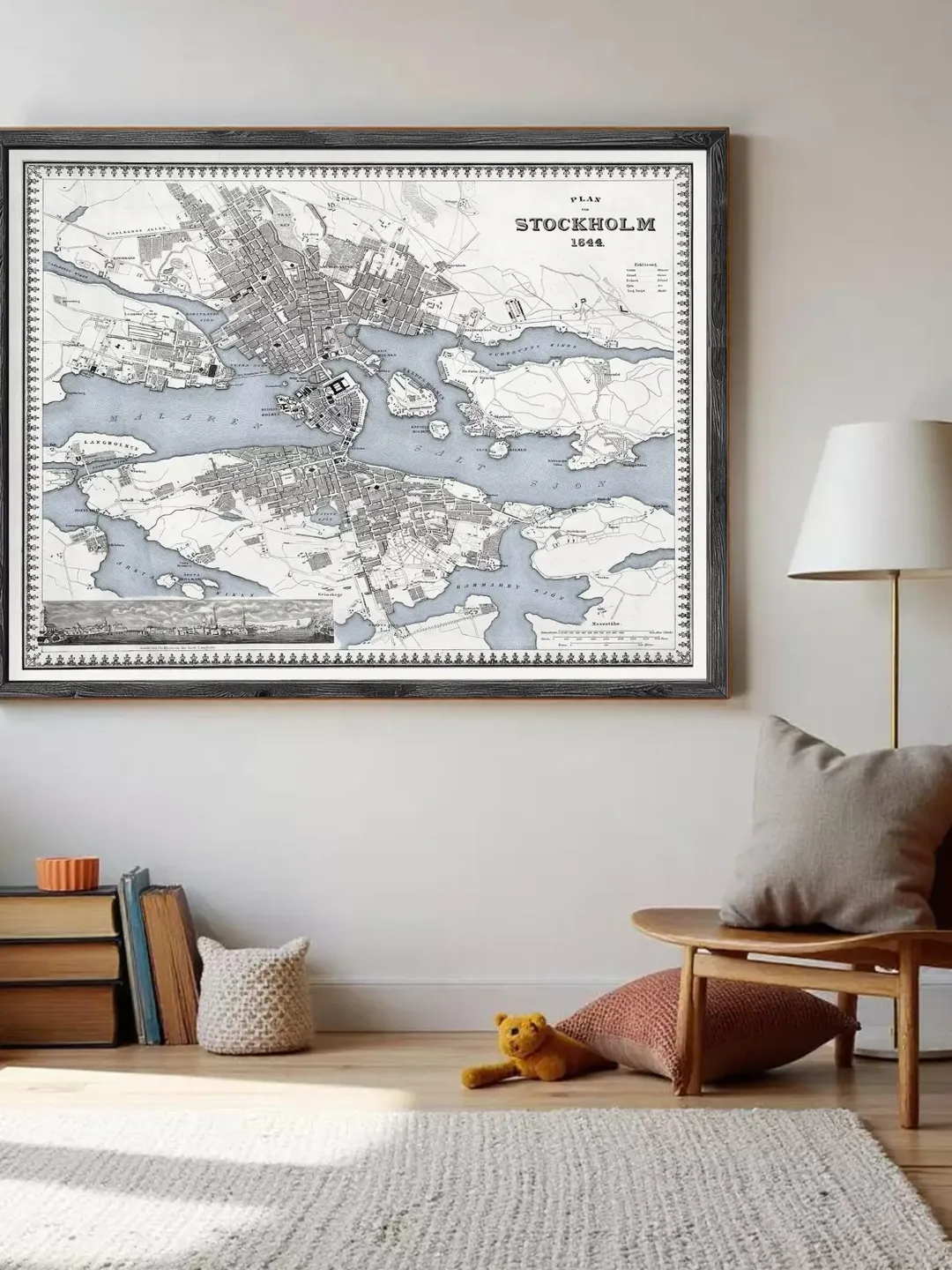 Stockholm Sweden 1844 Map Print | Vintage City Plan