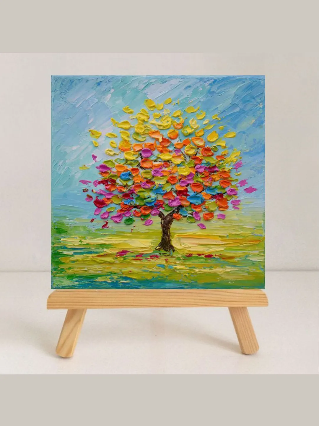 Tree of life art Original oil painting Colorful Tree artwork 6 by
