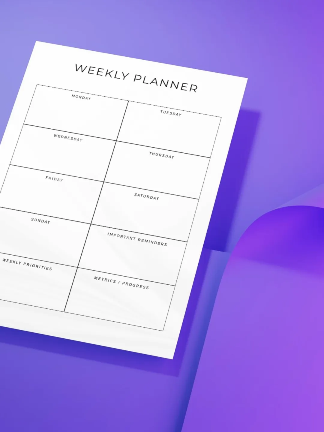 Minimalist Weekly Planner Printable A4 PDF Download | To Do List ...