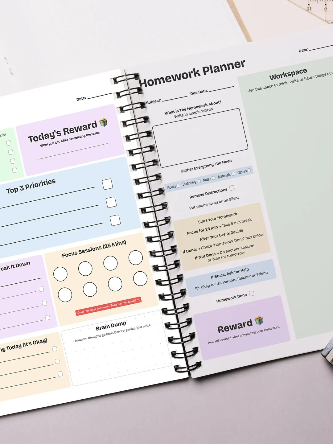 ADHD Student Planner Bundle | Neurodivergent Study Guide, Homework ...