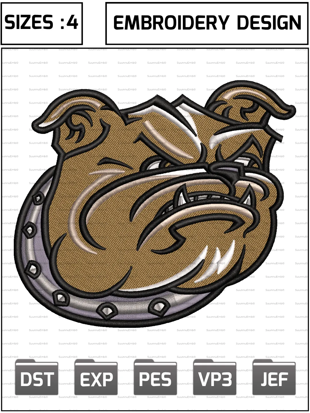 Bryant Bulldogs Secondary Logo Embroidery Design,NCAA Logos Embroidery Design,NCAA Teams, Machine Embroidery Design File,4 Sizes, Digital Download