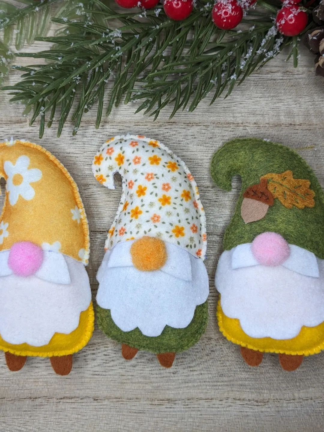 Holiday Gnomes, Felt Christmas Tree Decorations, Scandinavian Gnome, Christmas Gnomes, Swedish Gnome, Autumn gnomes, Set 3 toy