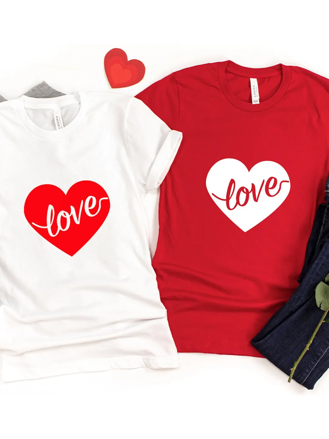 Love From Heart Shirt: Cute Valentine's Day Tee, Casual Unisex and Women's sizes