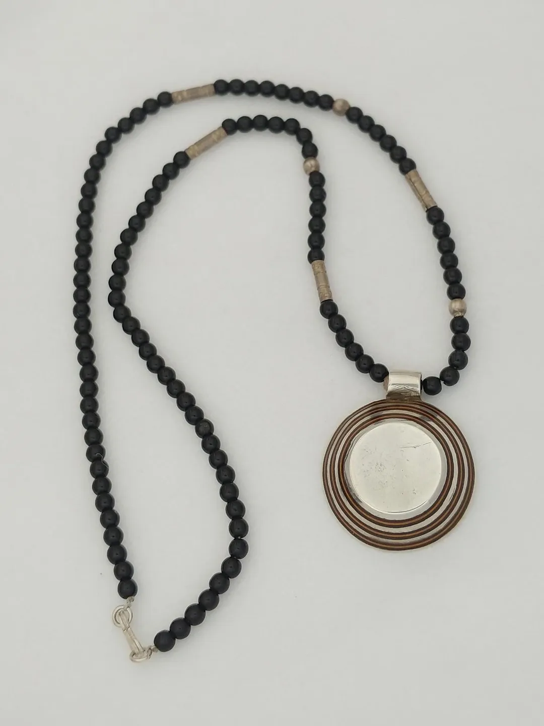 Vintage Tuareg Necklace Agate: Silver Pendant, African Tribal