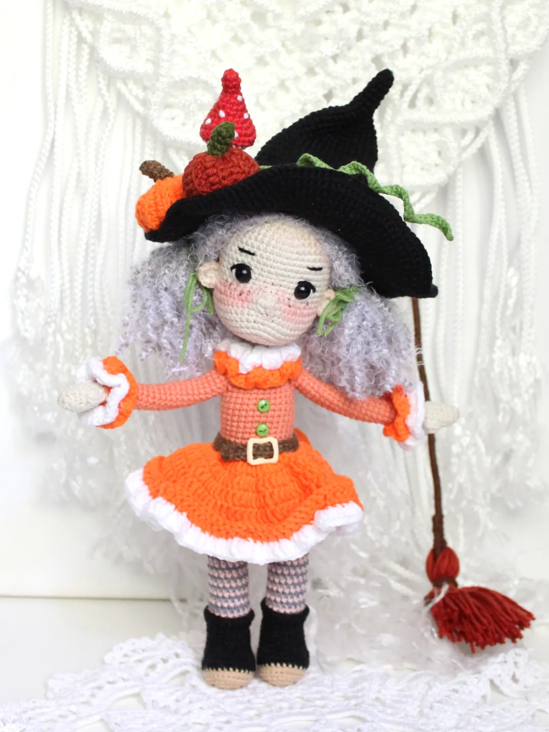 Witch doll crochet pattern PDF in English Amigurumi halloween doll