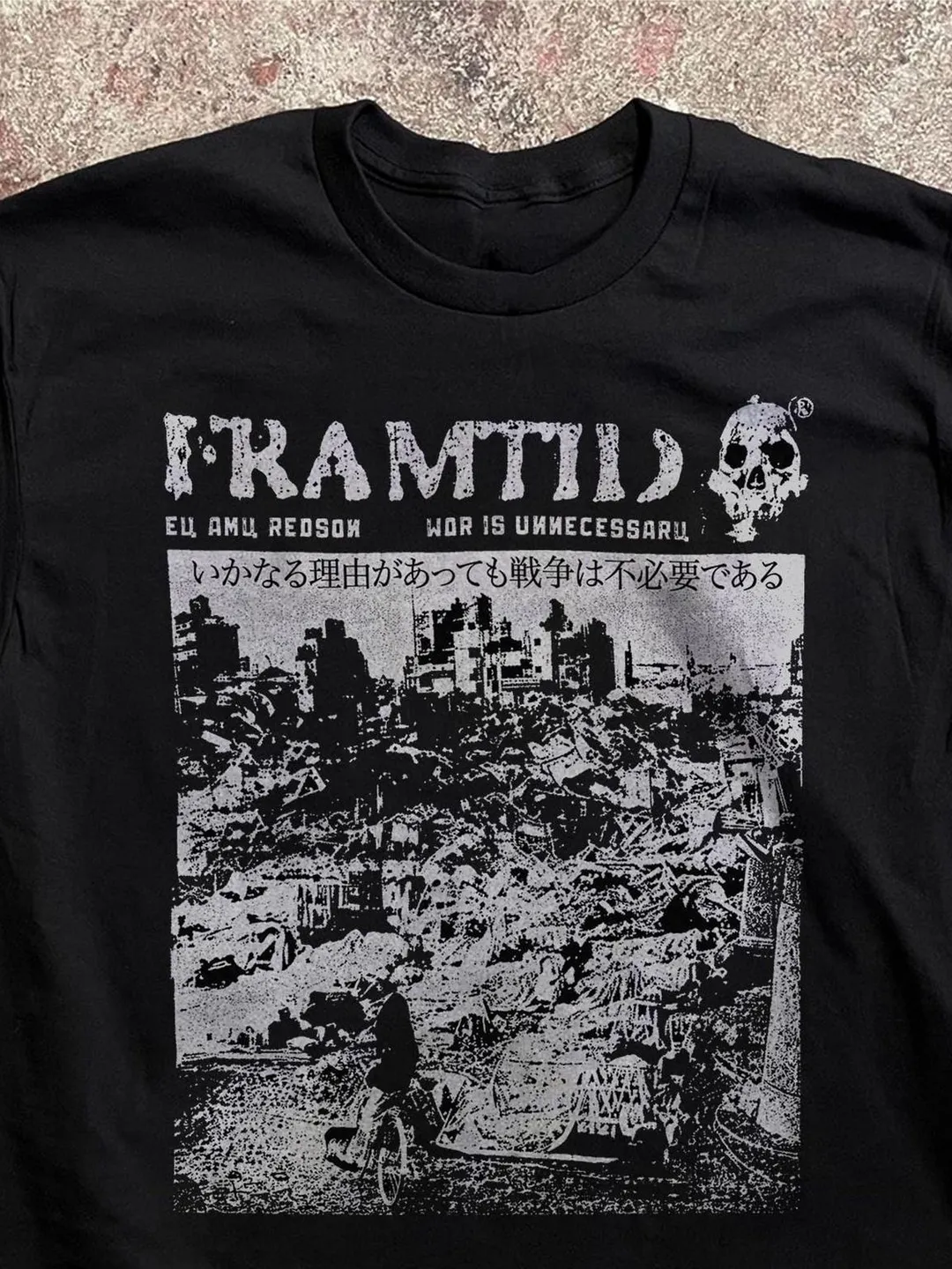Crust Punk Cotton Tee, Anti-War Design, Osaka Scene (Unisex)