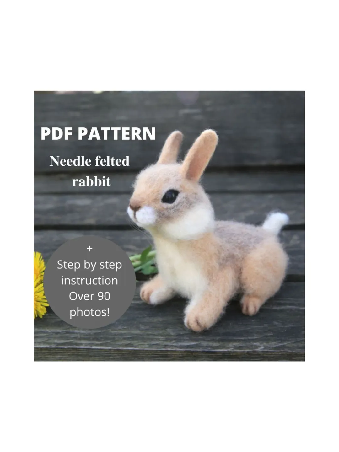 Rabbit Needle Felting Tutorial Wool Felt Bunny Pattern Handmade Animal ...