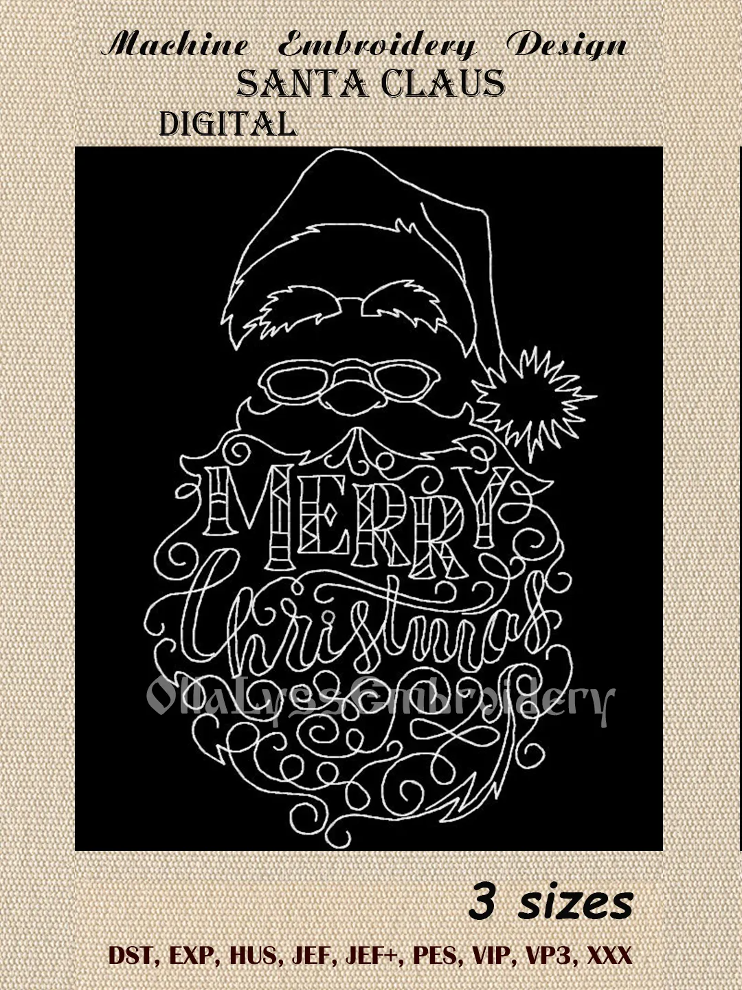 Santa Claus embroidery design