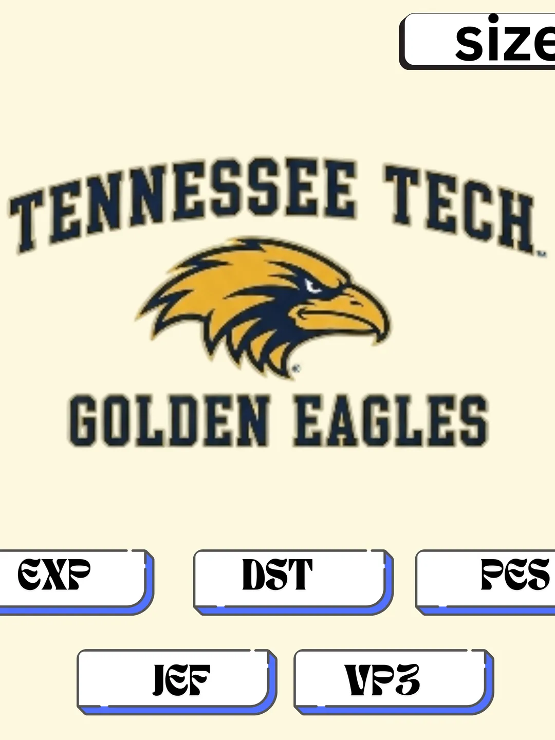 RIT Tigers Logo Embroidery Pattern | Multi-Size Machine Digitized File | DST, PES, JEF, EXP, VP3