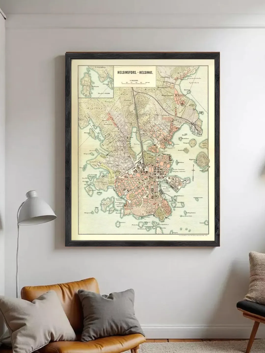 Old Map of Helsinki 1897  | Wall Map Print