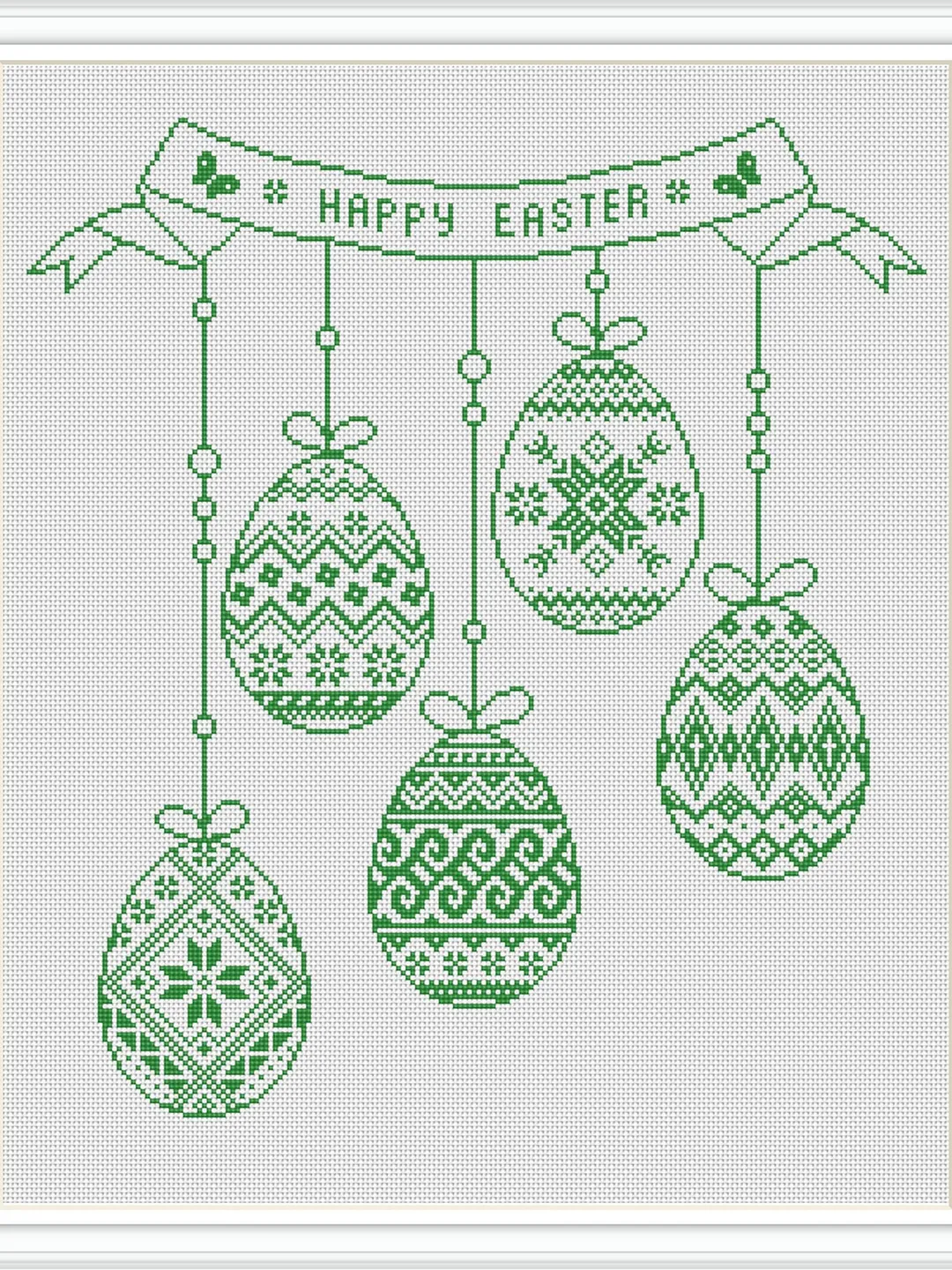 Easter eggs cross stitch pattern PDF download Monochrome sampler cross ...