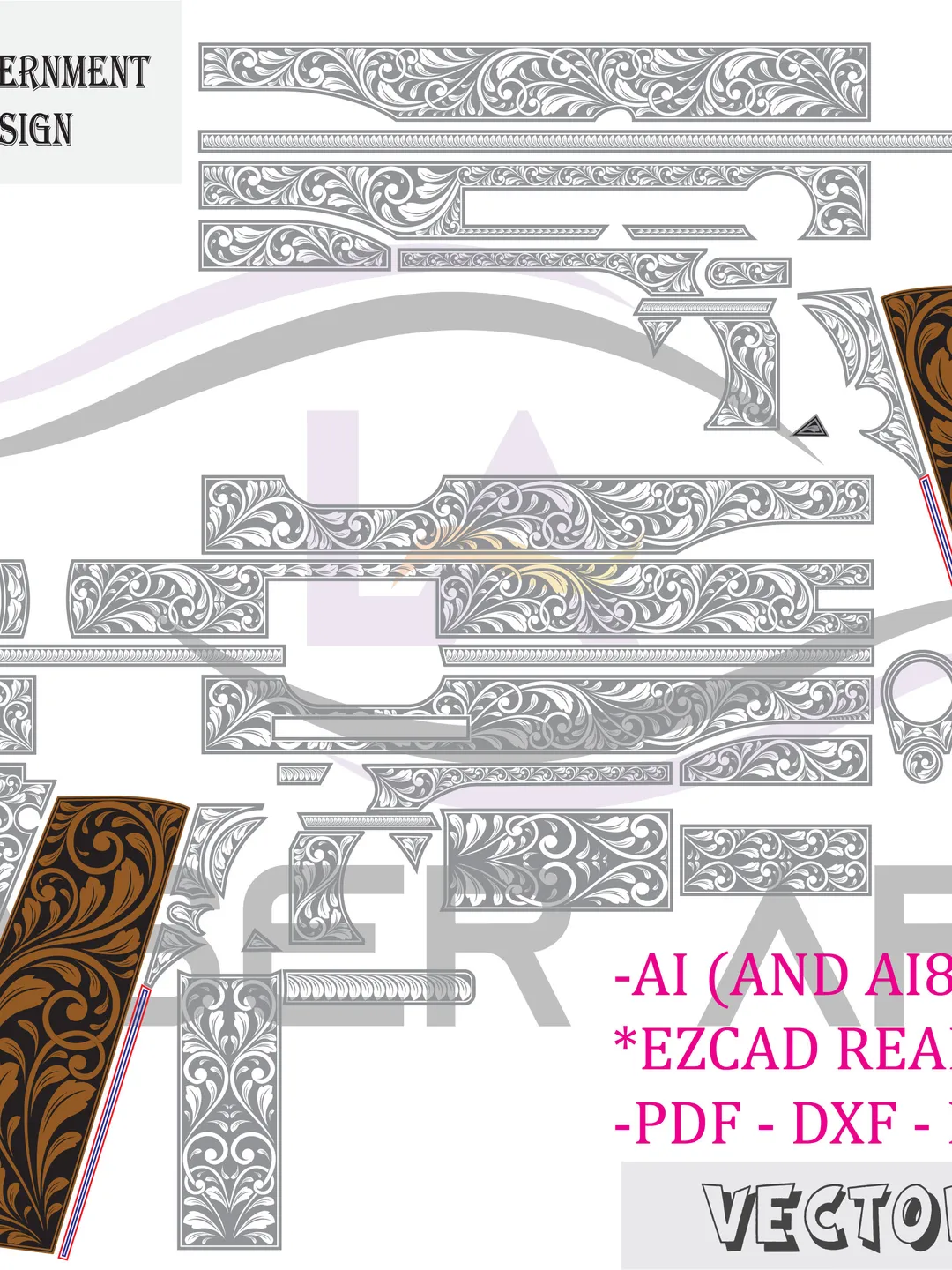 VECTOR DESIGN Colt 1911 Competition Scales and scrolls