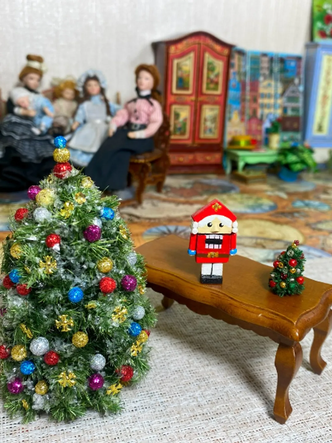 Nutcracker. Miniature toy for dolls. 1:12.Dollhouse miniature.