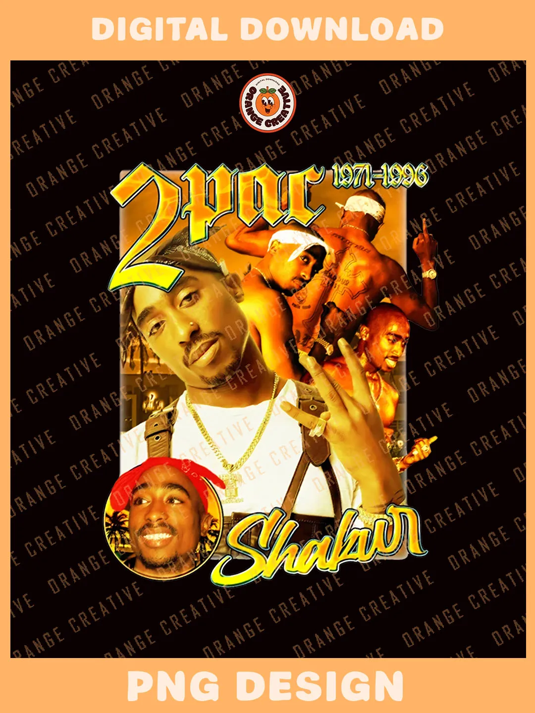 90s 2pac Shakur Rapper Bootleg T-shirt PNG, 90s Bootleg Template ...