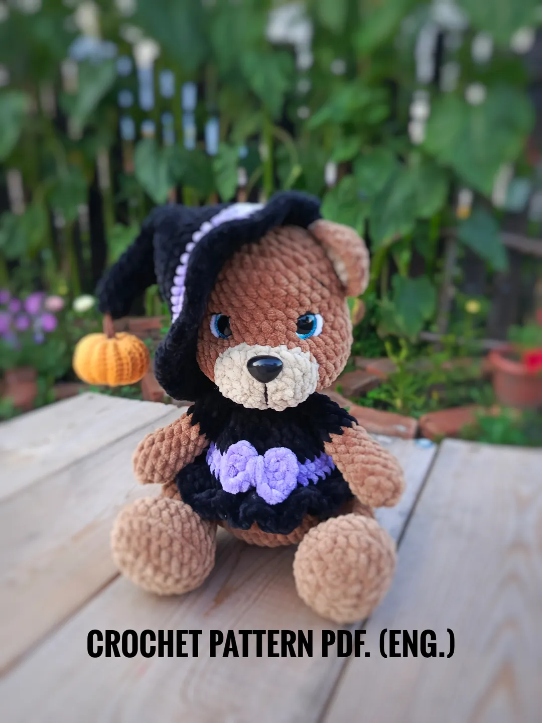 Crochet Pattern Bear Witch Halloween, AMIGURUMI PDF Tutorial