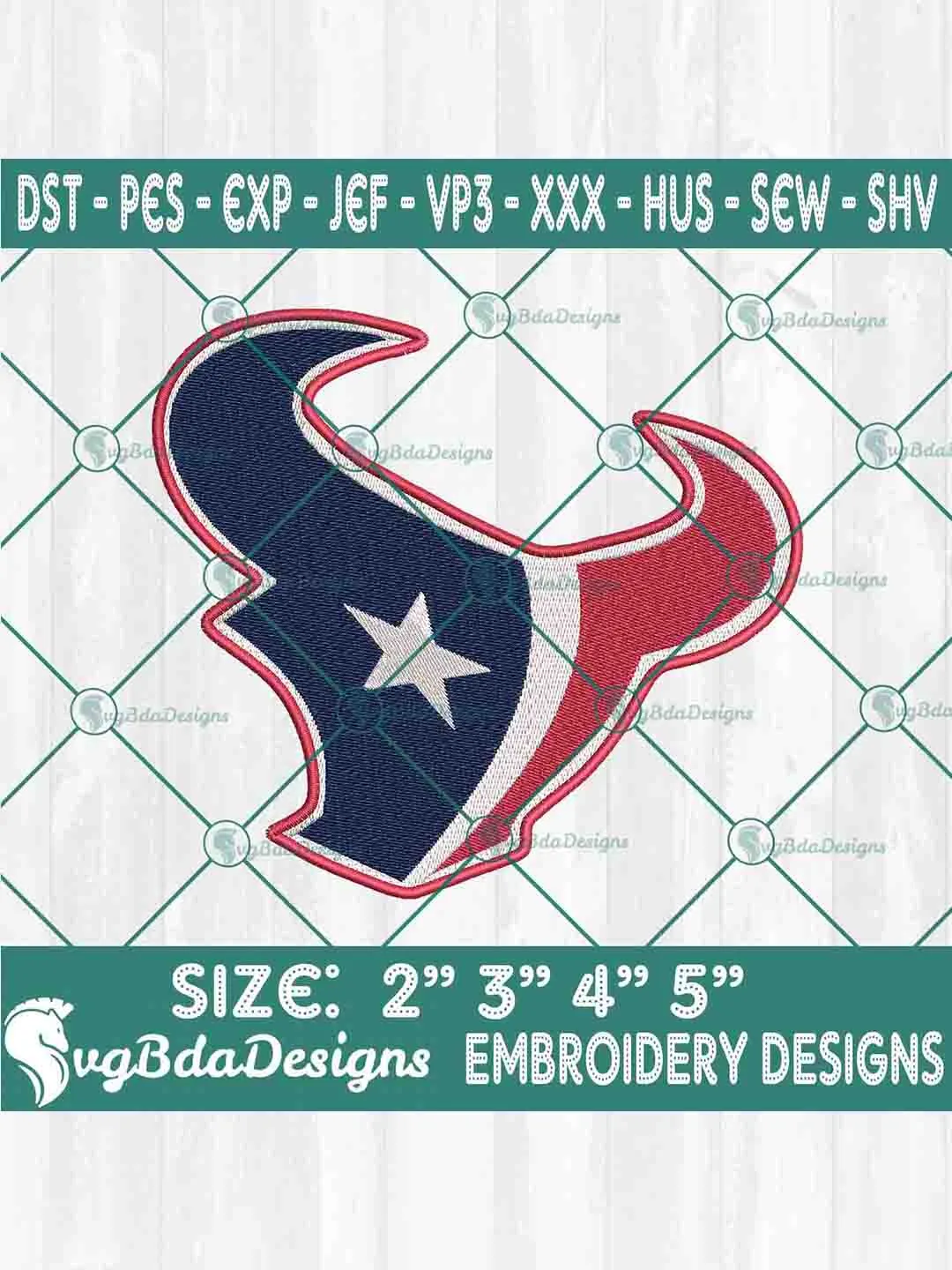 Houston Texans Machine Embroidery Design, NFL Embroidery Machine Designs
