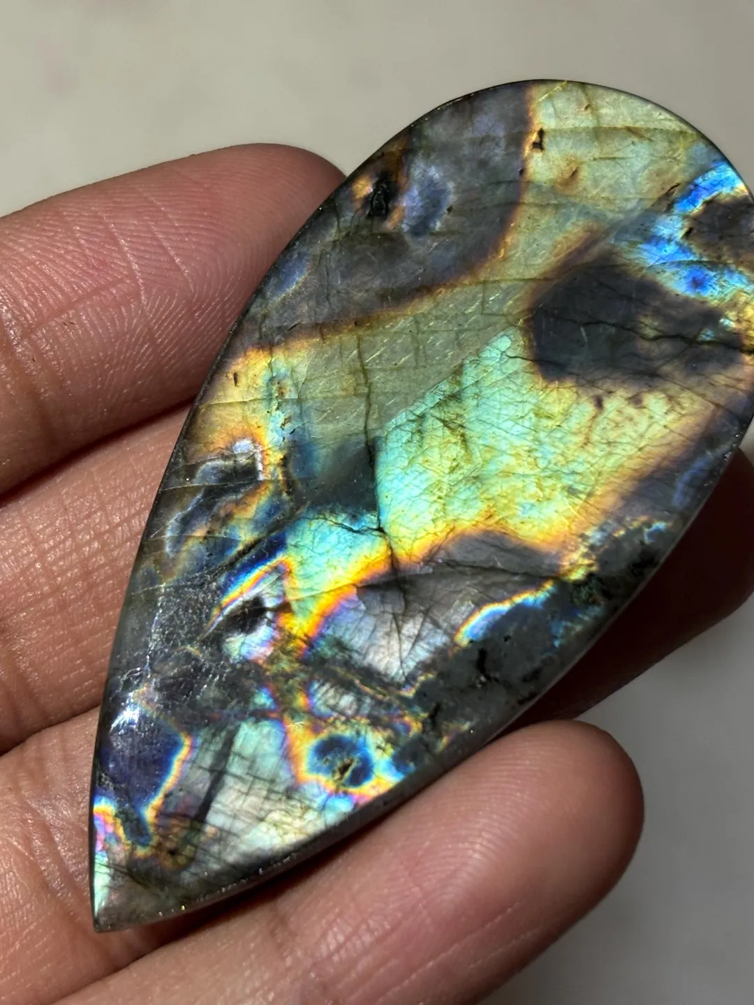 Spectrolite Color Spectrolite Cab Rare Finish Labradorite Gemstone with Vibrant Play of ...