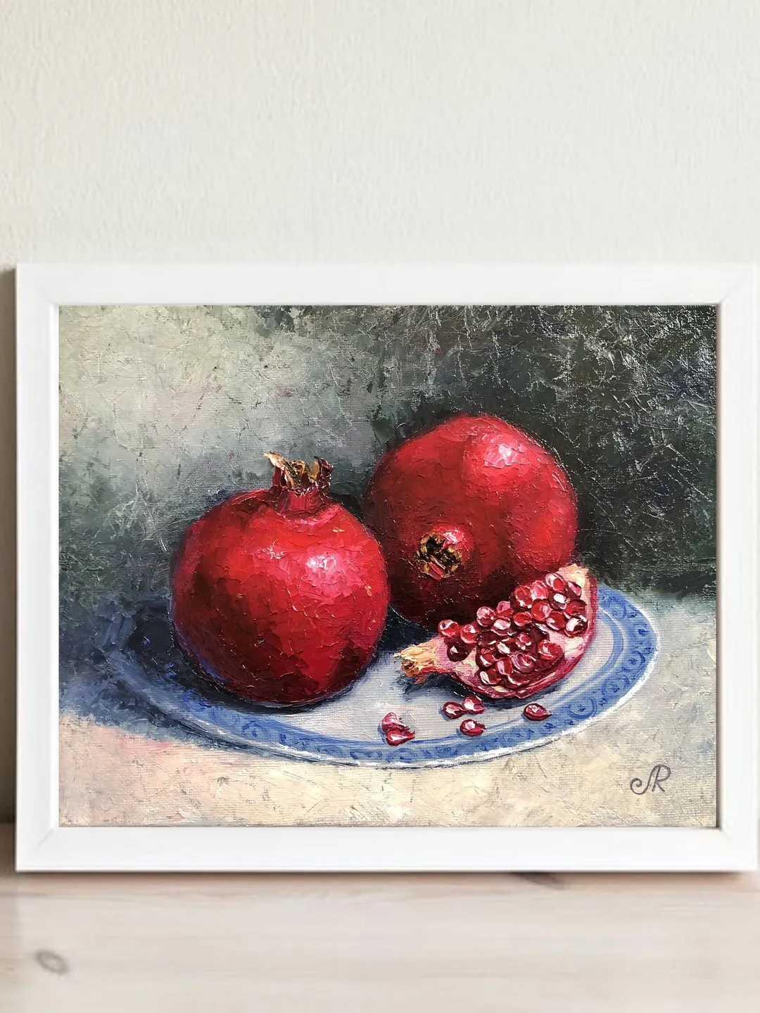 Fruits Painting Kitchen Still life Original Oil Painting Pomegranate Art