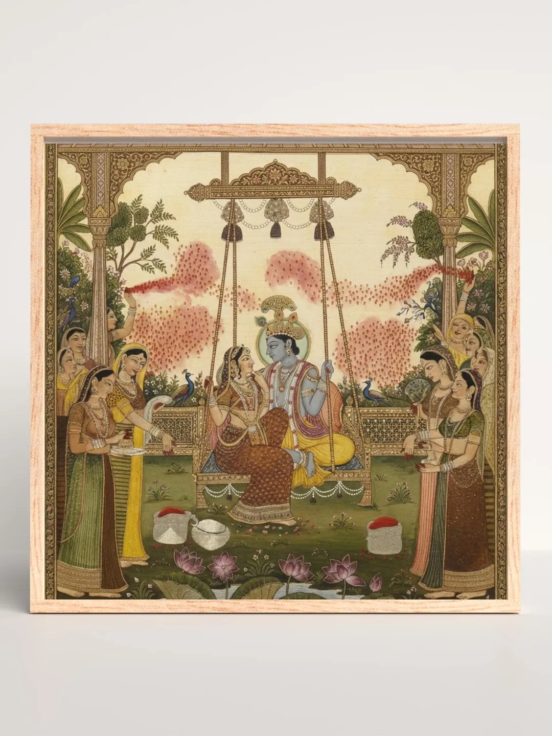 Pichwai Wall Art Lord Krishna, Shrinathji, Indian Folk Art, Hindu God, Religious prints